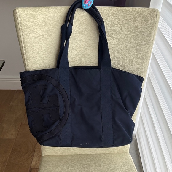 Tory Burch Dark Blue Canvas Tote - Picture 1 of 2